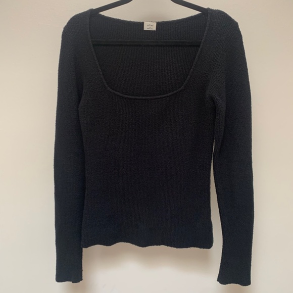 Aritzia Wilfred Kirsty Sweater - Black, Square Neck, Size M - Picture 7 of 11